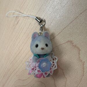 CALICO CRITTERS Custom Phone Charm Keychain! HUSKY Cradle Baby🌸💖